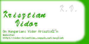 krisztian vidor business card